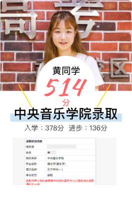 黄同学 - 武汉高考文化课培训成绩