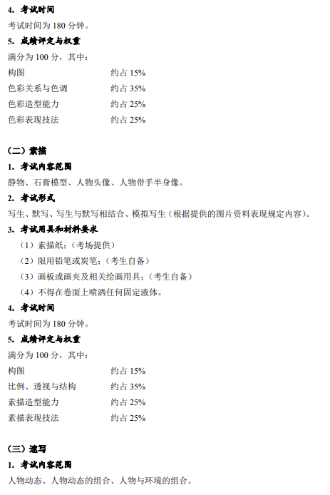 2020年湖北省美术学类设计学类统考大纲