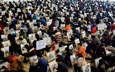 美术统考万人考试现场