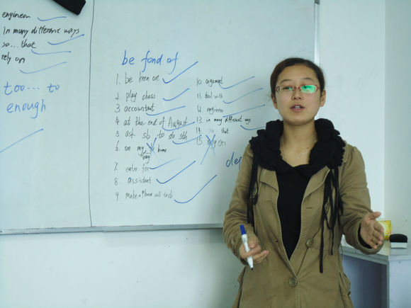 宁波艺术生在上英语课