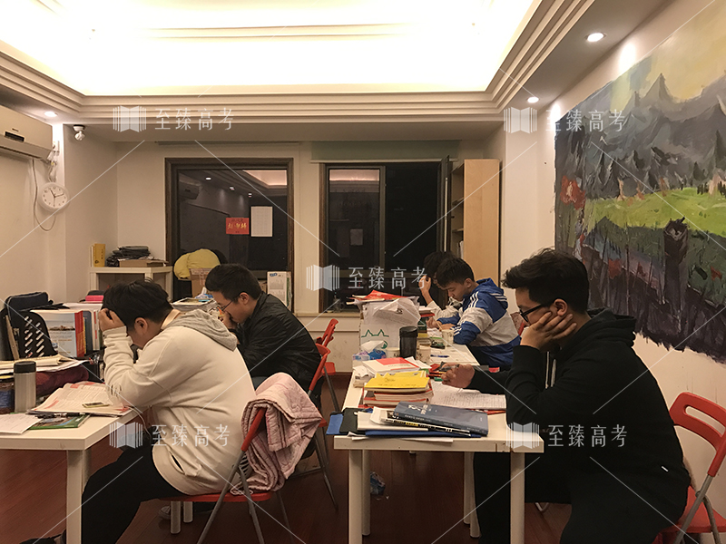 美术艺考生们在进行文化集训冲刺