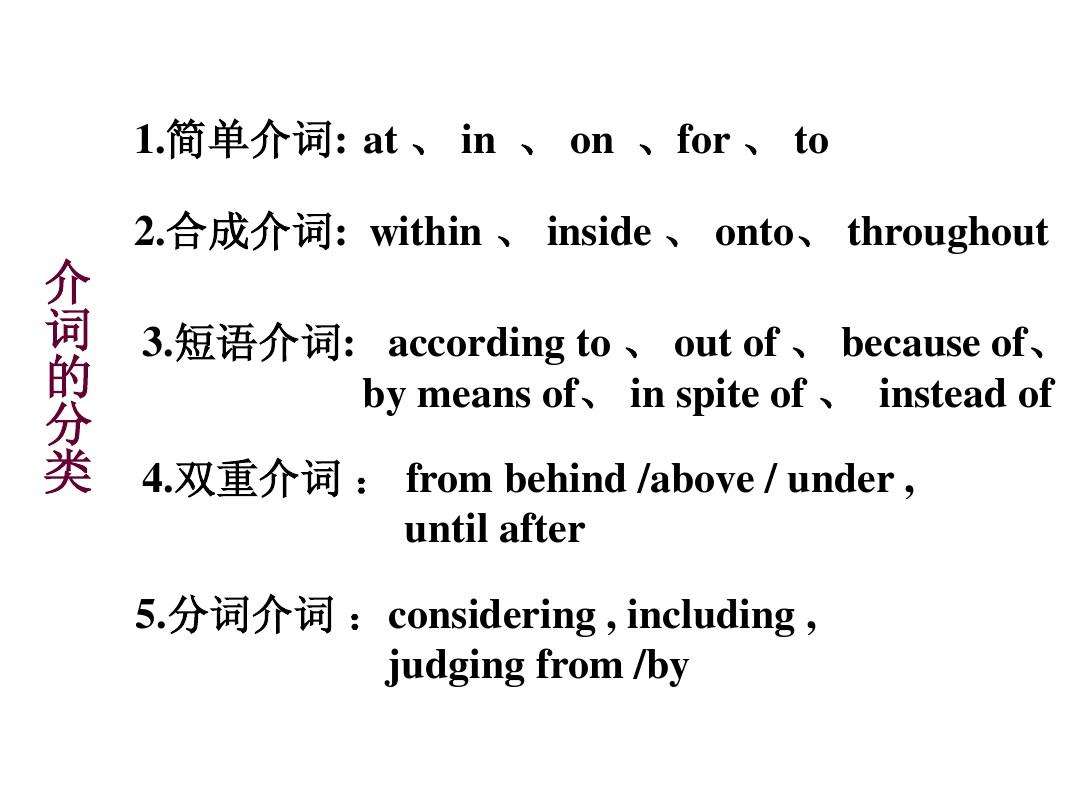 介词的分类